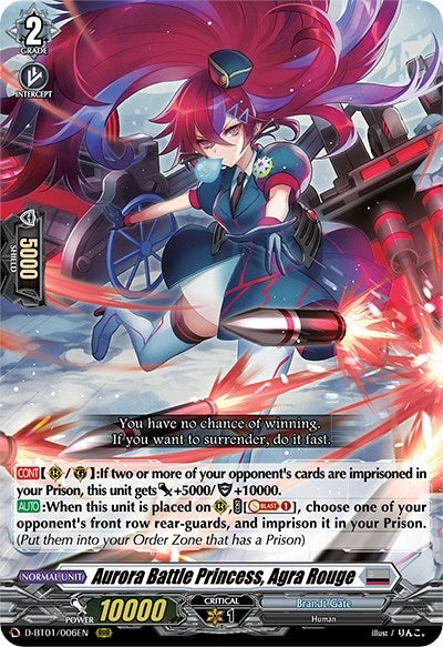 Aurora Battle Princess Agra Rouge (1006) [D-BT01] - Cardfight Vanguard Single