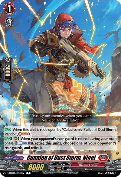 Gunning of Dust Storm Nigel (1060) [D-BT01] - Cardfight Vanguard Single