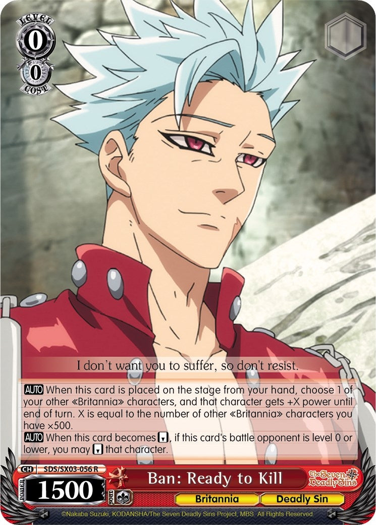 Ban: Ready to Kill (3056) [SDS/SX03] - Weiss Schwarz Single