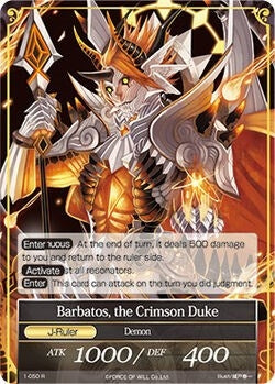Raging Flame Kabuki // Barbatos the Crimson Duke (1) [OG1] - Force of Will Single
