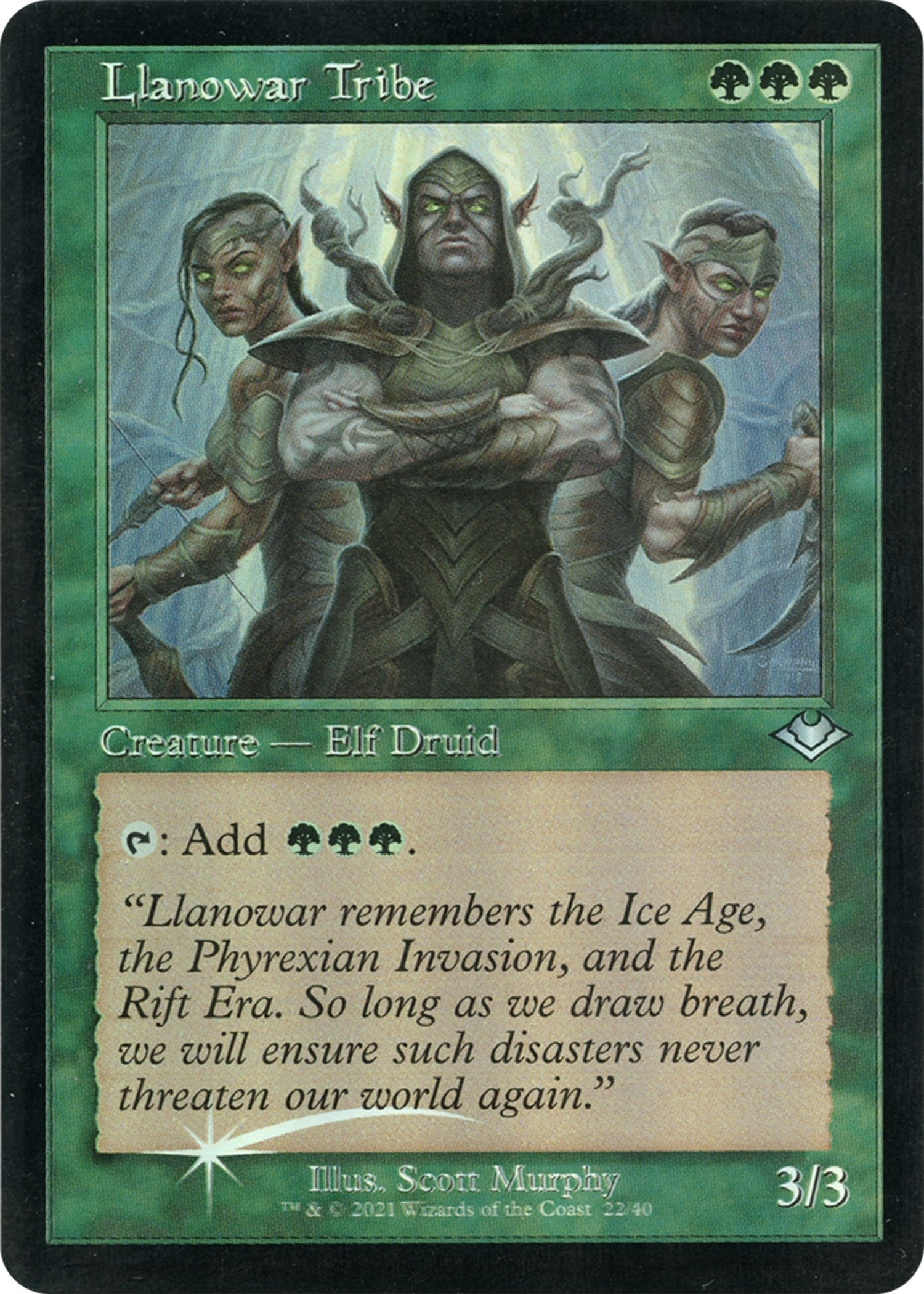 Llanowar Tribe (Retro Frame) (Foil Etched) (22) [MH1] - MTG Single