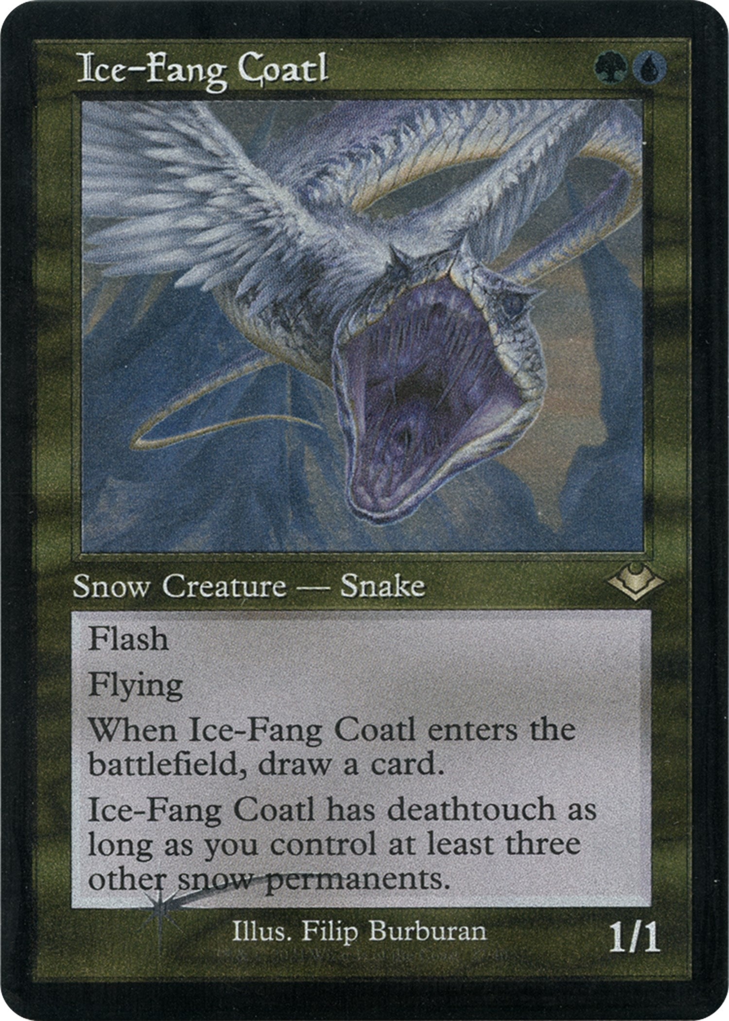 Ice-Fang Coatl (Retro Frame) (Foil Etched) (27) [MH1] - MTG Single