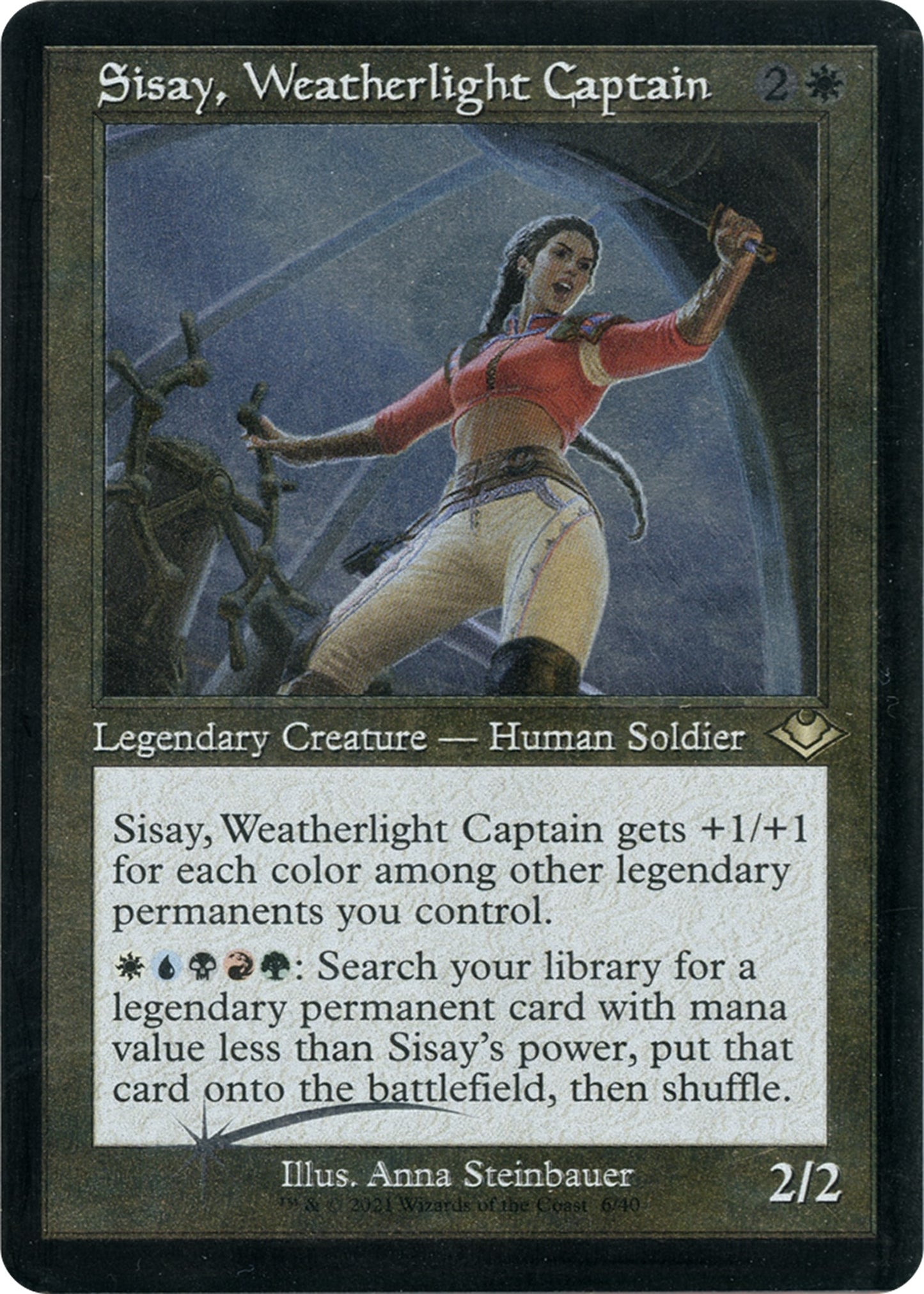 Sisay Weatherlight Captain (Retro Frame) (Foil Etched) (6) [MH1] - MTG Single