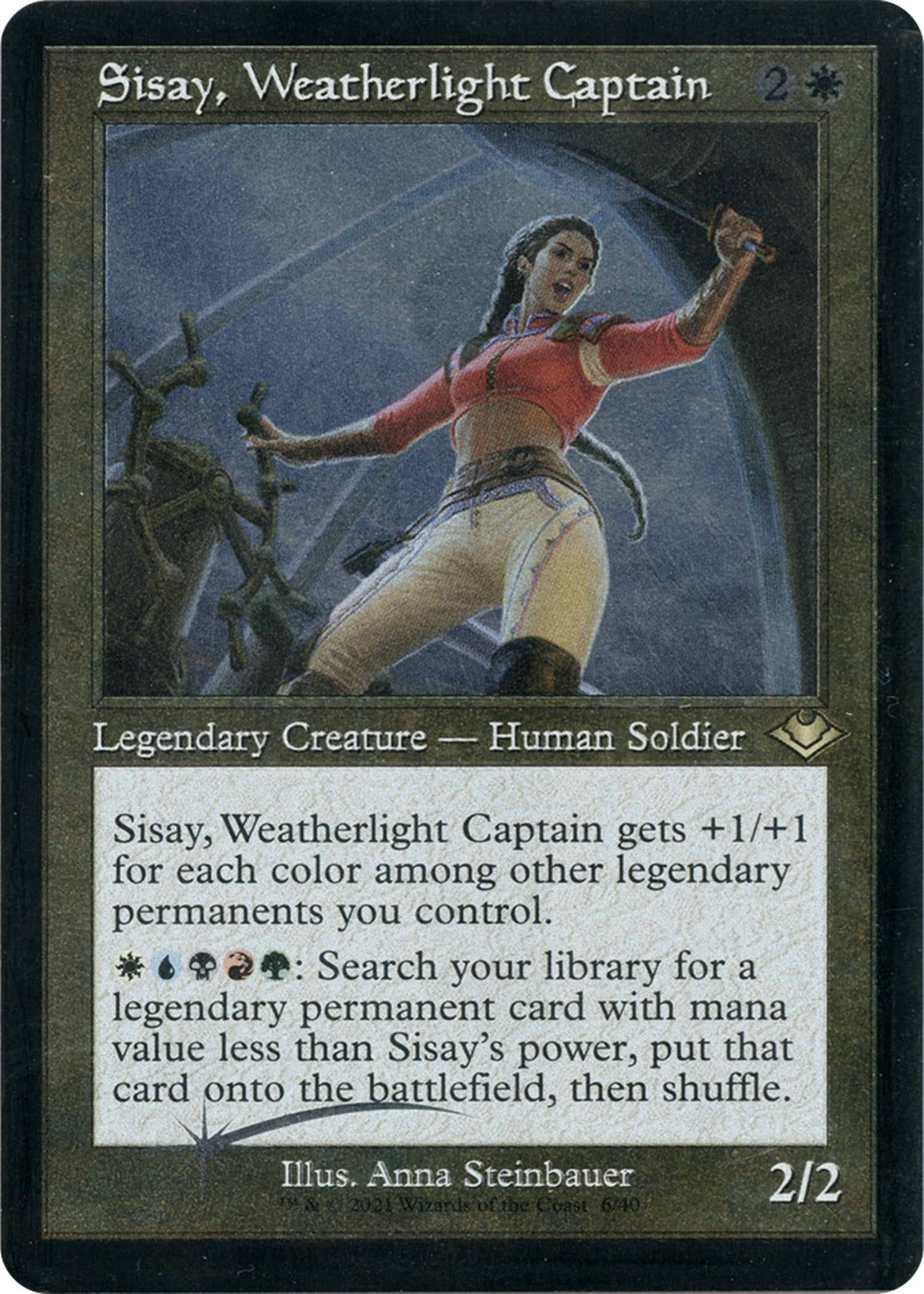 Sisay Weatherlight Captain (Retro Frame) (Foil Etched) (6) [MH1] - MTG Single