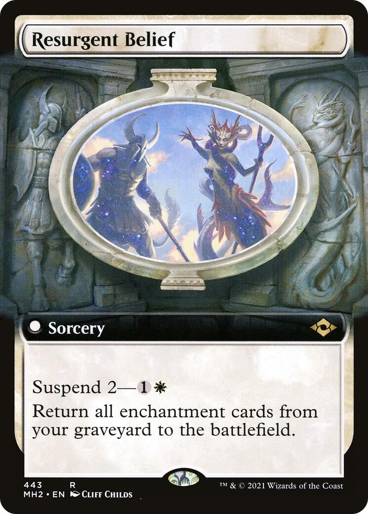 Resurgent Belief (Extended Art) (443) [MH2] - MTG Single