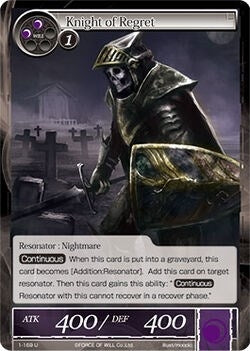 Knight of Regret (1) [OG1] - Force of Will Single