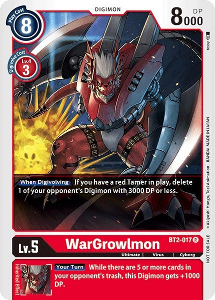WarGrowlmon - BT2-017 (Official Tournament Pack Vol.2) (2017) [BT01-03] - Digimon Card Game Single