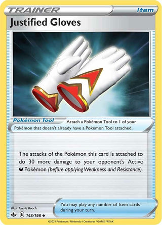 Image for Justified Gloves (143/198) (SWSH06: Chilling Reign) - Pokemon