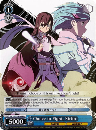 Choice to Fight Kirito (Alternate Art Promo) (2329) [SAO/SE23] - Weiss Schwarz Single