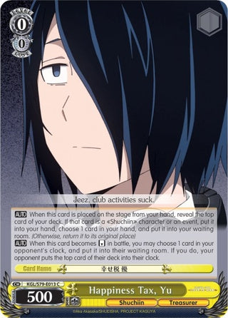 Happiness Tax Yu (79013) [KGL/S79] - Weiss Schwarz Single