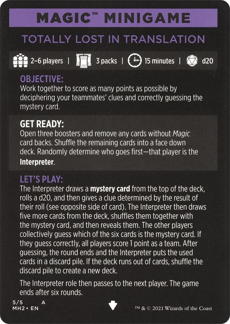 Magic Minigame: Totally Lost in Translation (5) [MH2] - MTG Single