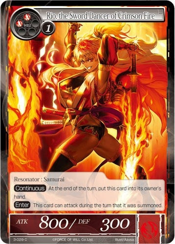 Rio the Sword Dancer of Crimson Fire (3) [OG3] - Force of Will Single
