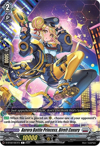 Aurora Battle Princess Birett Canary (2087) [D-BT02] - Cardfight Vanguard Single
