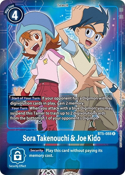 Sora Takenouchi & Joe Kido (Box Topper) (5088) [BT05] - Digimon Card Game Single