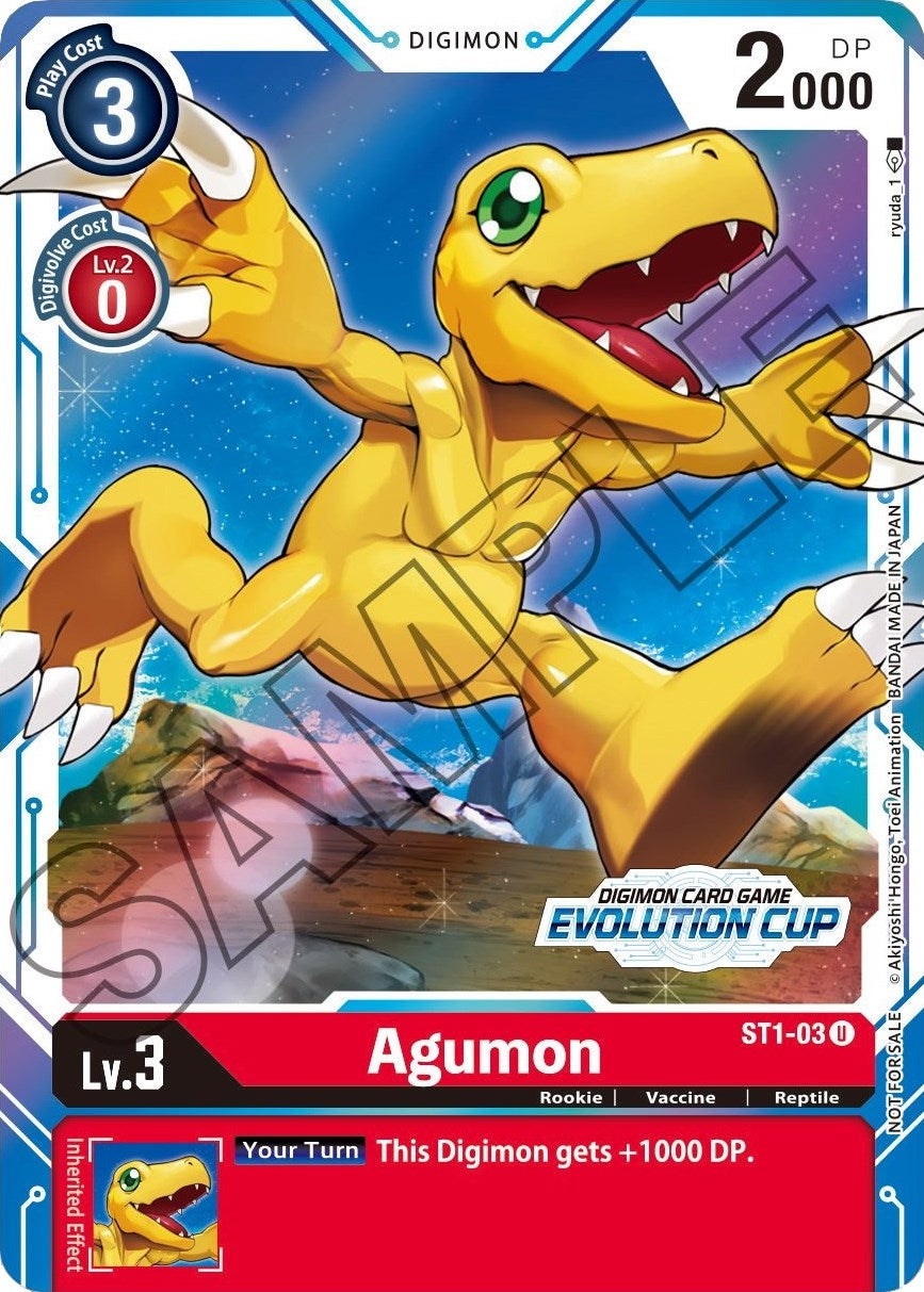 Agumon - ST1-03 (July Evolution Cup 2021 Stamped) (103) [ST-1] - Digimon Card Game Single