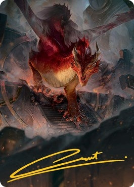 Red Dragon Art Card (Gold-Stamped Signature) (81) [ASAFR] - MTG Single