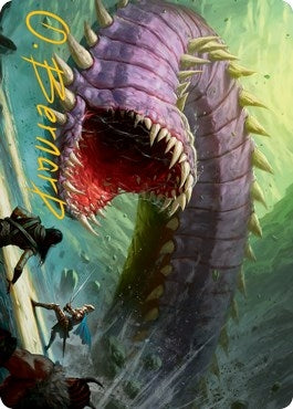 Purple Worm Art Card (Gold-Stamped Signature) (3) [ASAFR] - MTG Single