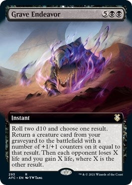 Grave Endeavor (Extended Art) (293) [AFC] - MTG Single