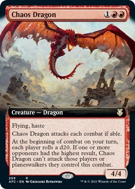Chaos Dragon (Extended Art) (299) [AFC] - MTG Single