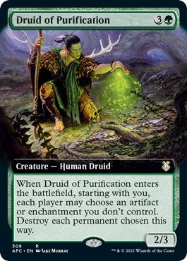 Druid of Purification (Extended Art) (308) [AFC] - MTG Single