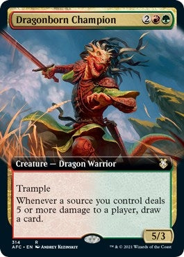 Dragonborn Champion (Extended Art) (314) [AFC] - MTG Single