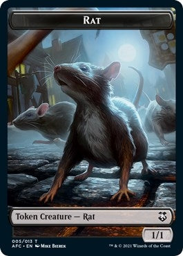 Rat // Zombie Double-sided Token (0) [AFC] - MTG Single