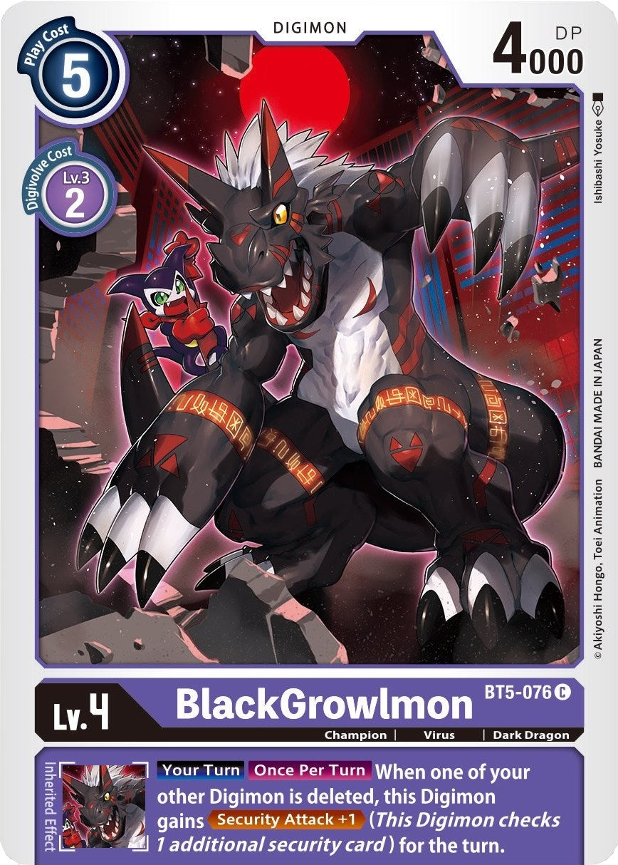 BlackGrowlmon (5076) [BT05] - Digimon Card Game Single