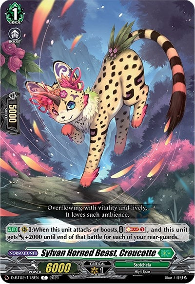 Sylvan Horned Beast Croucotte (2118) [D-BT02] - Cardfight Vanguard Single