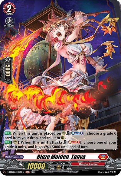 Blaze Maiden Tanya (Holo) (204) [D-BT02] - Cardfight Vanguard Single