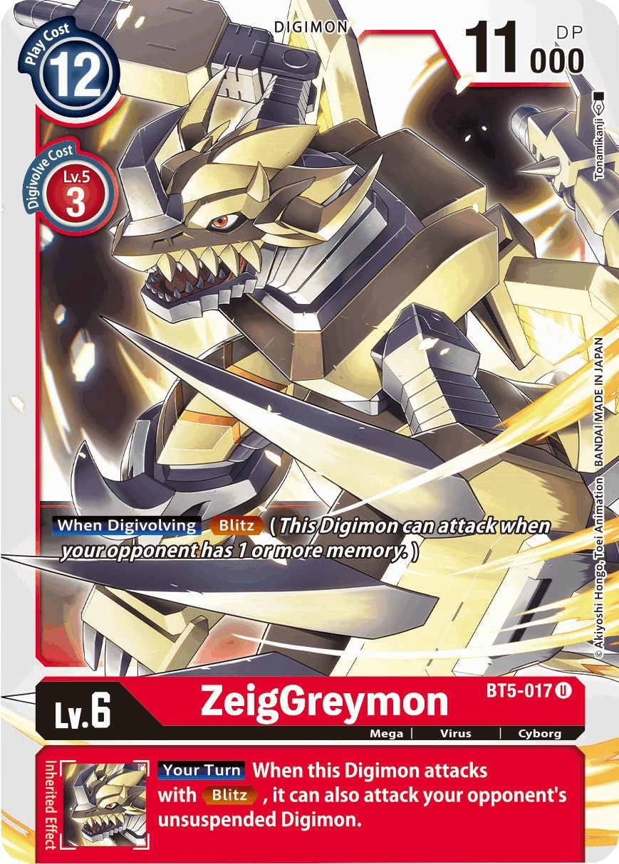 ZeigGreymon (5017) [BT05] - Digimon Card Game Single