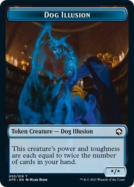 Dog Illusion // Guenhwyvar Double-sided Token (0) [AFR] - MTG Single