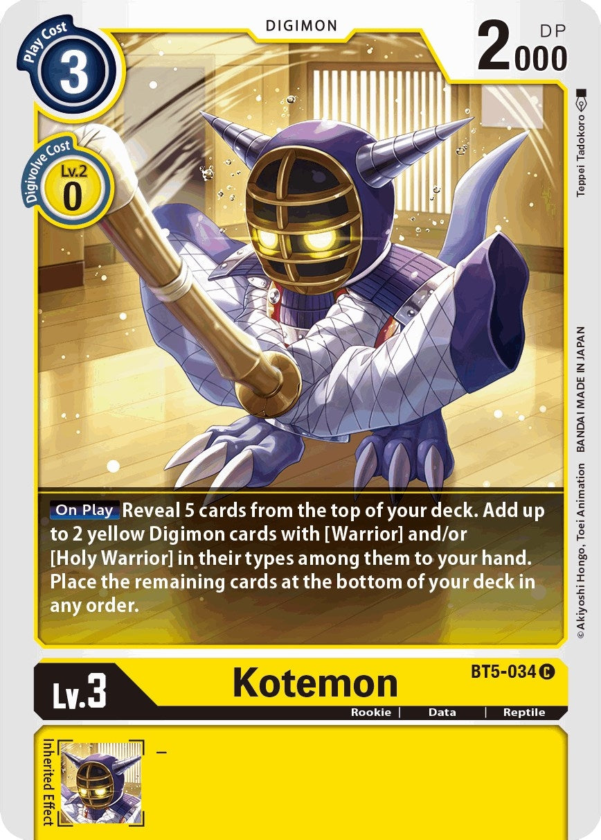 Kotemon (5034) [BT05] - Digimon Card Game Single