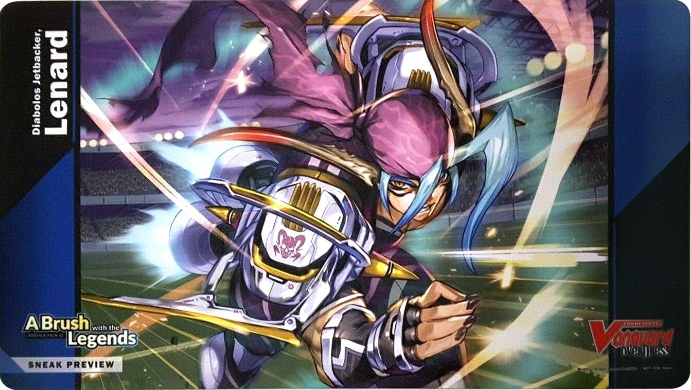 Cardfight!! Vanguard Sneak Preview Playmat: A Brush with the Legends - Diabolos Jetbacker Lenard - Playmats Sealed