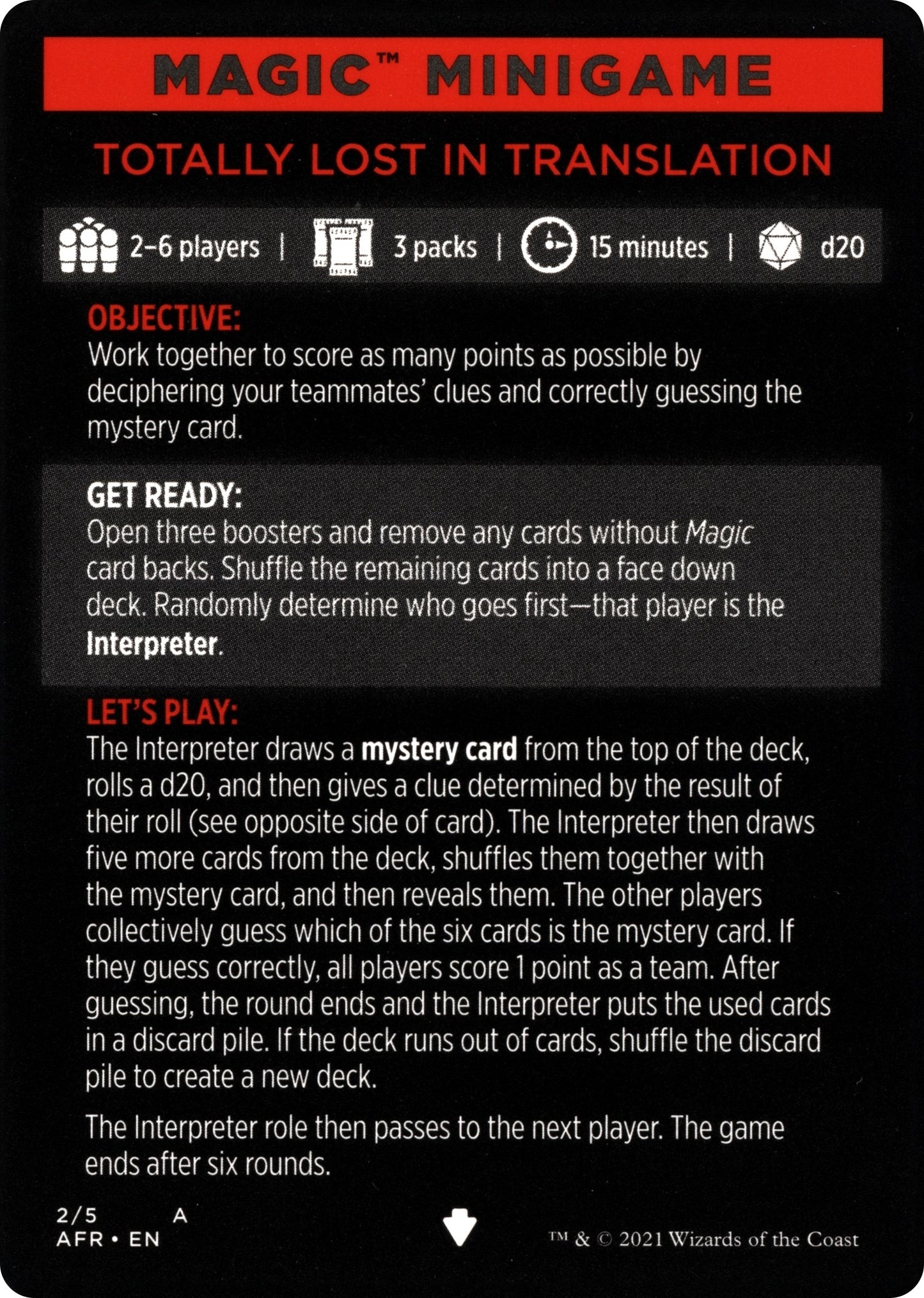 Magic Minigame: Totally Lost in Translation (2) [AFR] - MTG Single