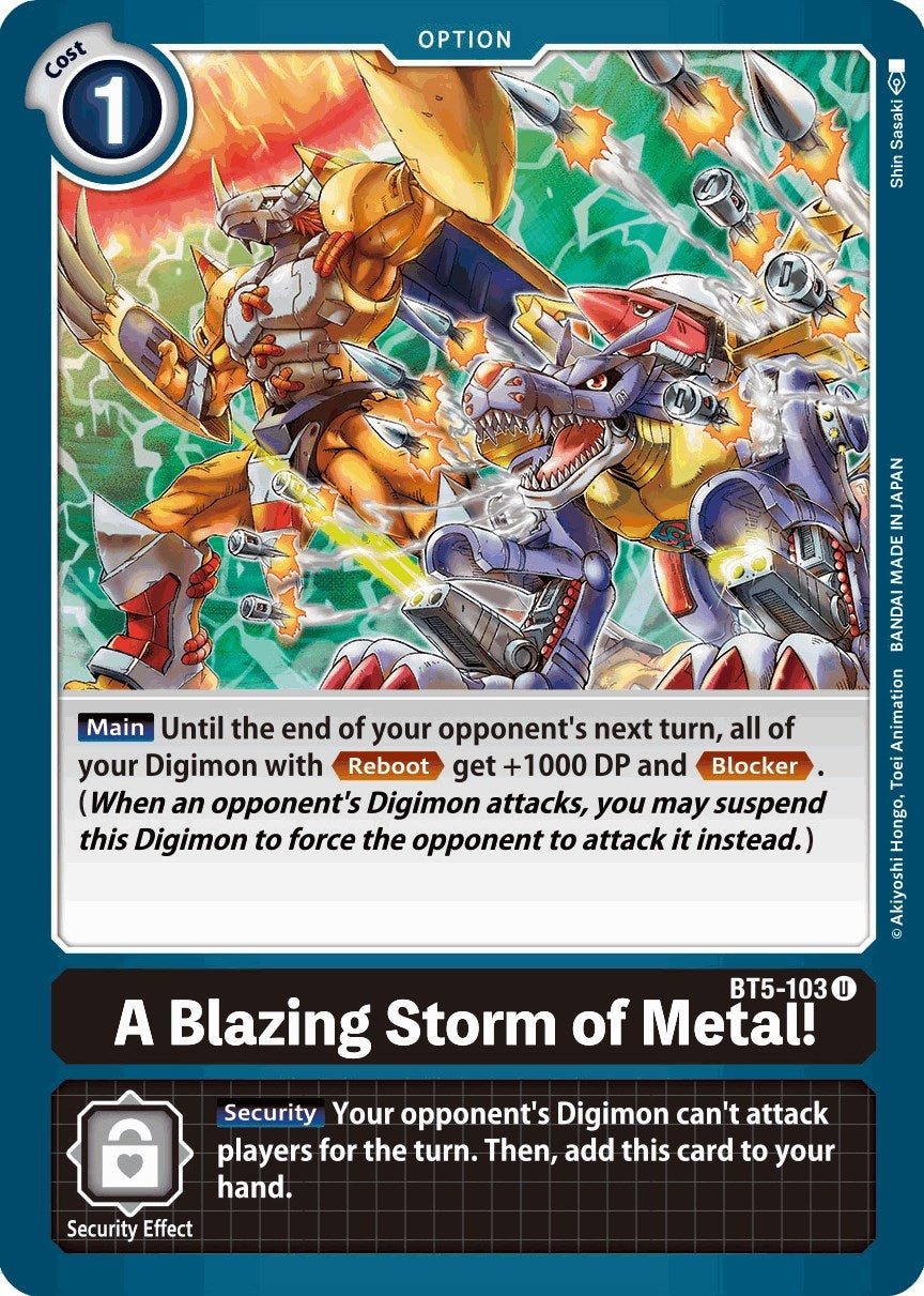 A Blazing Storm of Metal! (5103) [BT05] - Digimon Card Game Single