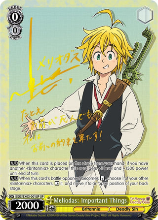 Meliodas: Important Things (SP) (3001) [SDS/SX03] - Weiss Schwarz Single
