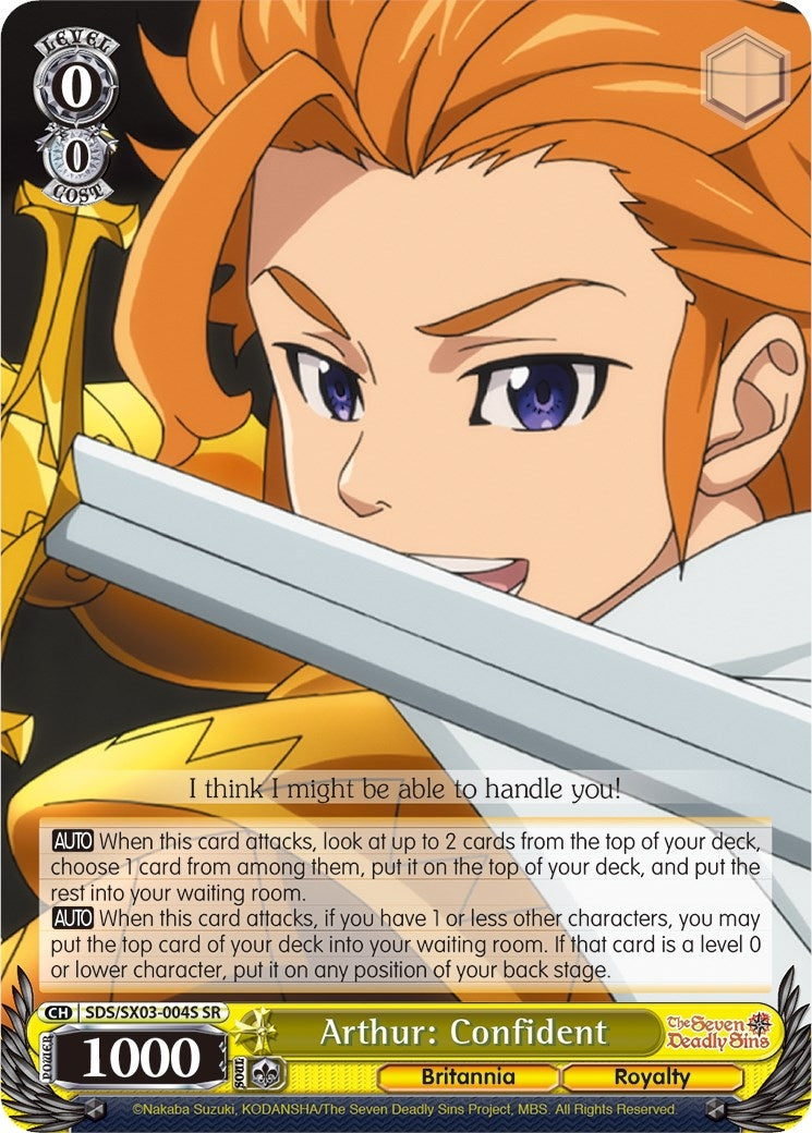 Arthur: Confident (SR) (3004) [SDS/SX03] - Weiss Schwarz Single