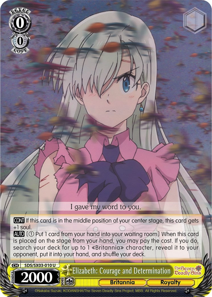 Elizabeth: Courage and Determination (3010) [SDS/SX03] - Weiss Schwarz Single
