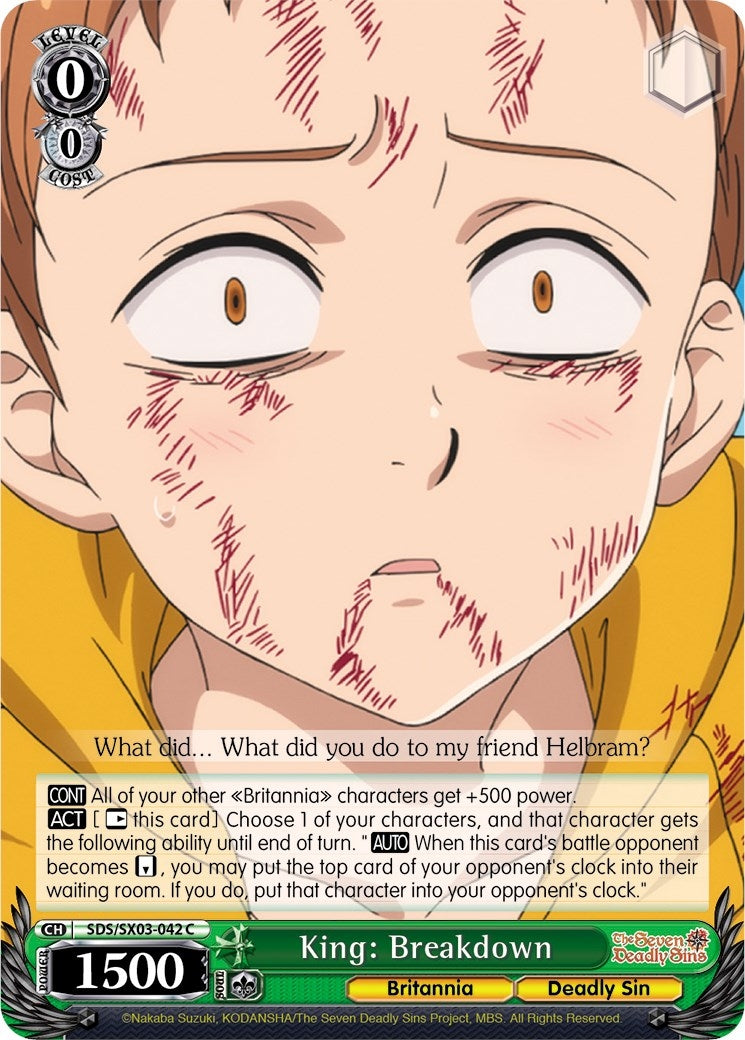 King: Breakdown (3042) [SDS/SX03] - Weiss Schwarz Single