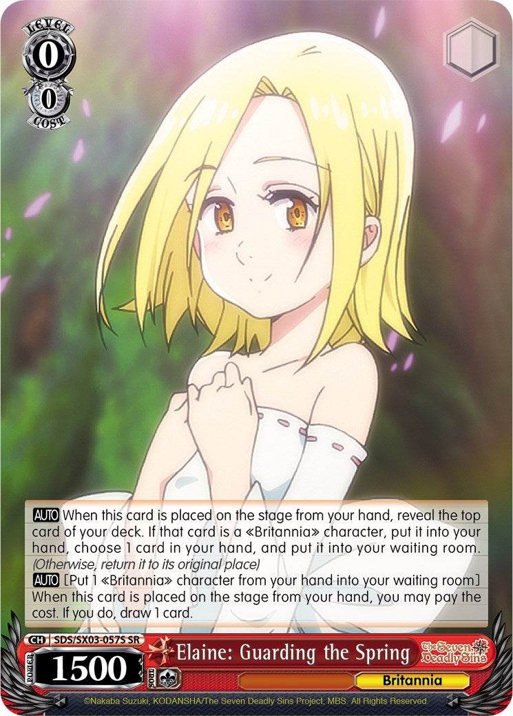 Elaine: Guarding the Spring (SR) (3057) [SDS/SX03] - Weiss Schwarz Single
