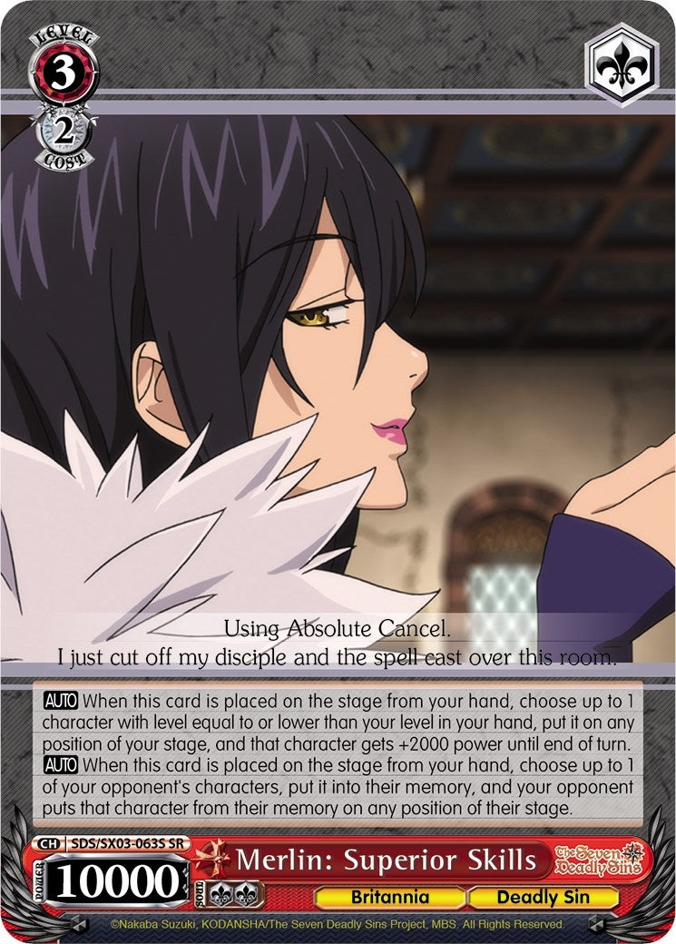 Merlin: Superior Skills (SR) (3063) [SDS/SX03] - Weiss Schwarz Single