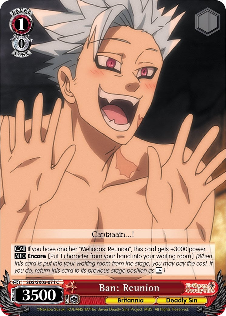 Ban: Reunion (3071) [SDS/SX03] - Weiss Schwarz Single