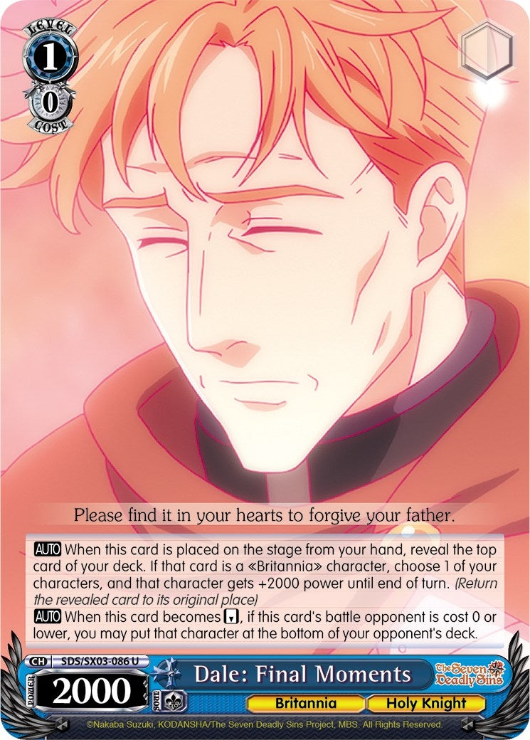 Dale: Final Moments (3086) [SDS/SX03] - Weiss Schwarz Single