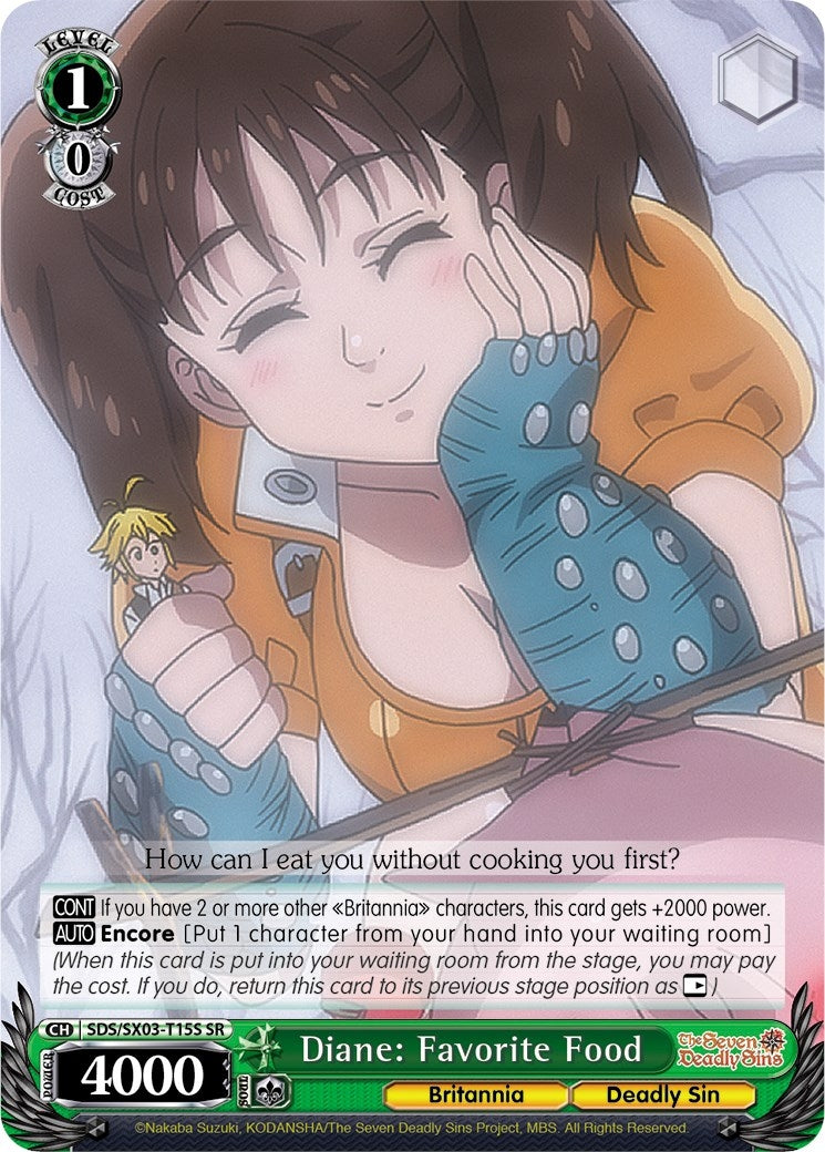 Diane: Favorite Food (SR) (315) [SDS/SX03] - Weiss Schwarz Single