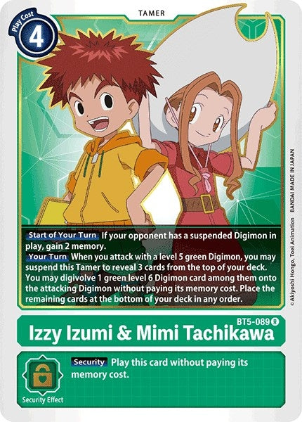 Izzy Izumi & Mimi Tachikawa (5089) [BT05] - Digimon Card Game Single