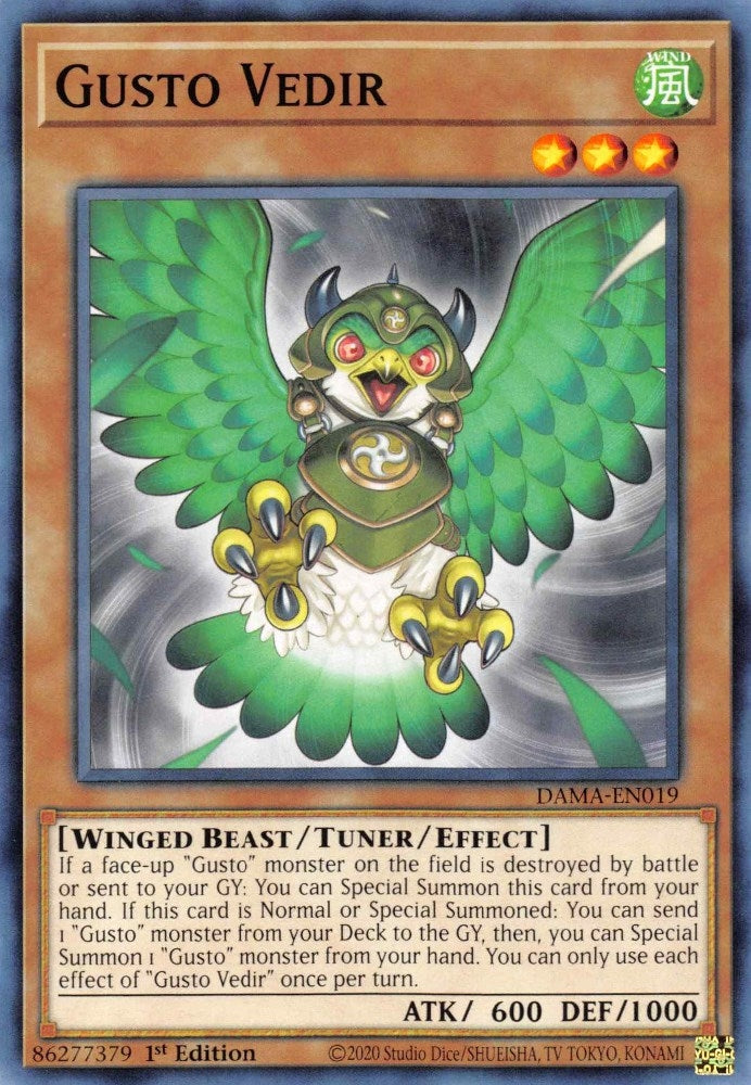 Gusto Vedir (19) (DAMA) - YuGiOh Single