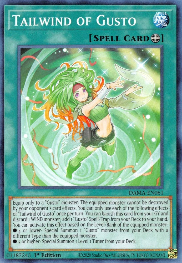 Tailwind of Gusto (61) (DAMA) - YuGiOh Single