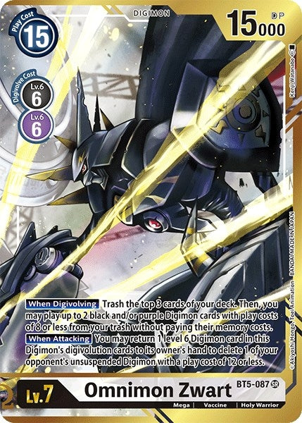 Omnimon Zwart (Alternate Art - Kenji Watanabe) (5087) [BT05] - Digimon Card Game Single