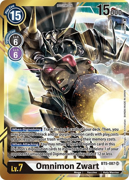 Omnimon Zwart (Alternate Art - As’Maria) (5087) [BT05] - Digimon Card Game Single