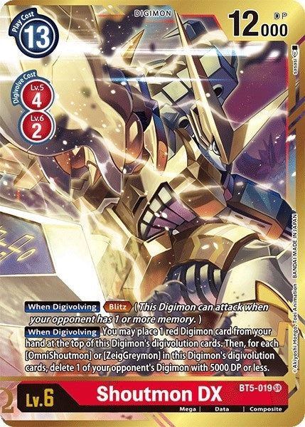 Shoutmon DX (Alternate Art) (5019) [BT05] - Digimon Card Game Single